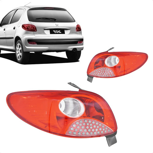 Lanterna Traseira 207 Hatch 2009 2010 2011 Re Vermelho