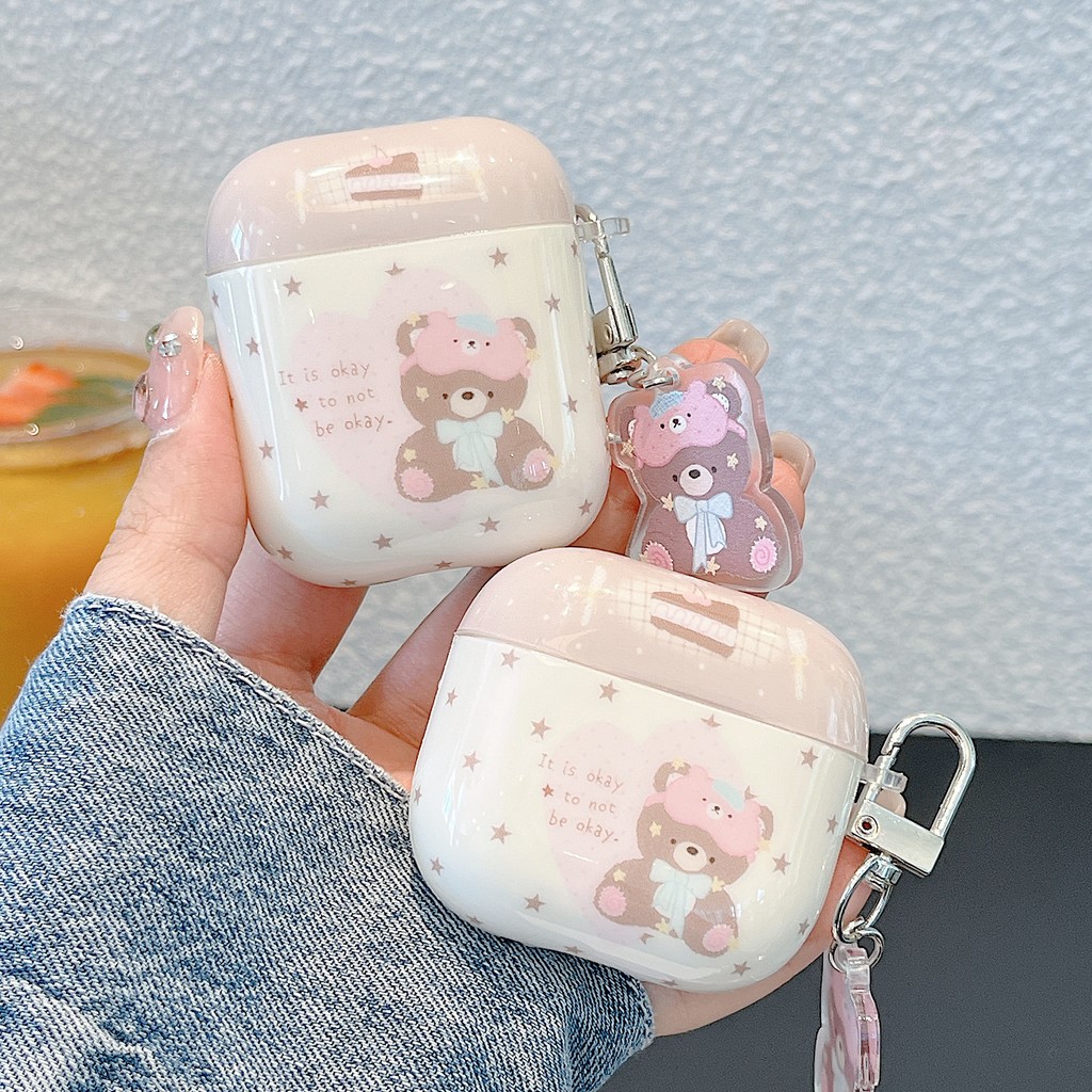 Capa ins Para AirPods , Protetora Fone De Ouvido Apple , Corrente Fofa De Desenho Animado Adequada 4 1/2 Pro/2 3 Antider