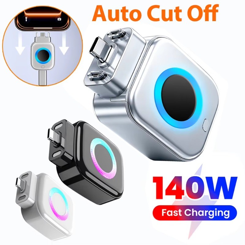 USB C Telefone Totalmente Carregado Separador Inteligente Tipo-140W Adaptador De Carregamento Rápido Telefones Carga Com