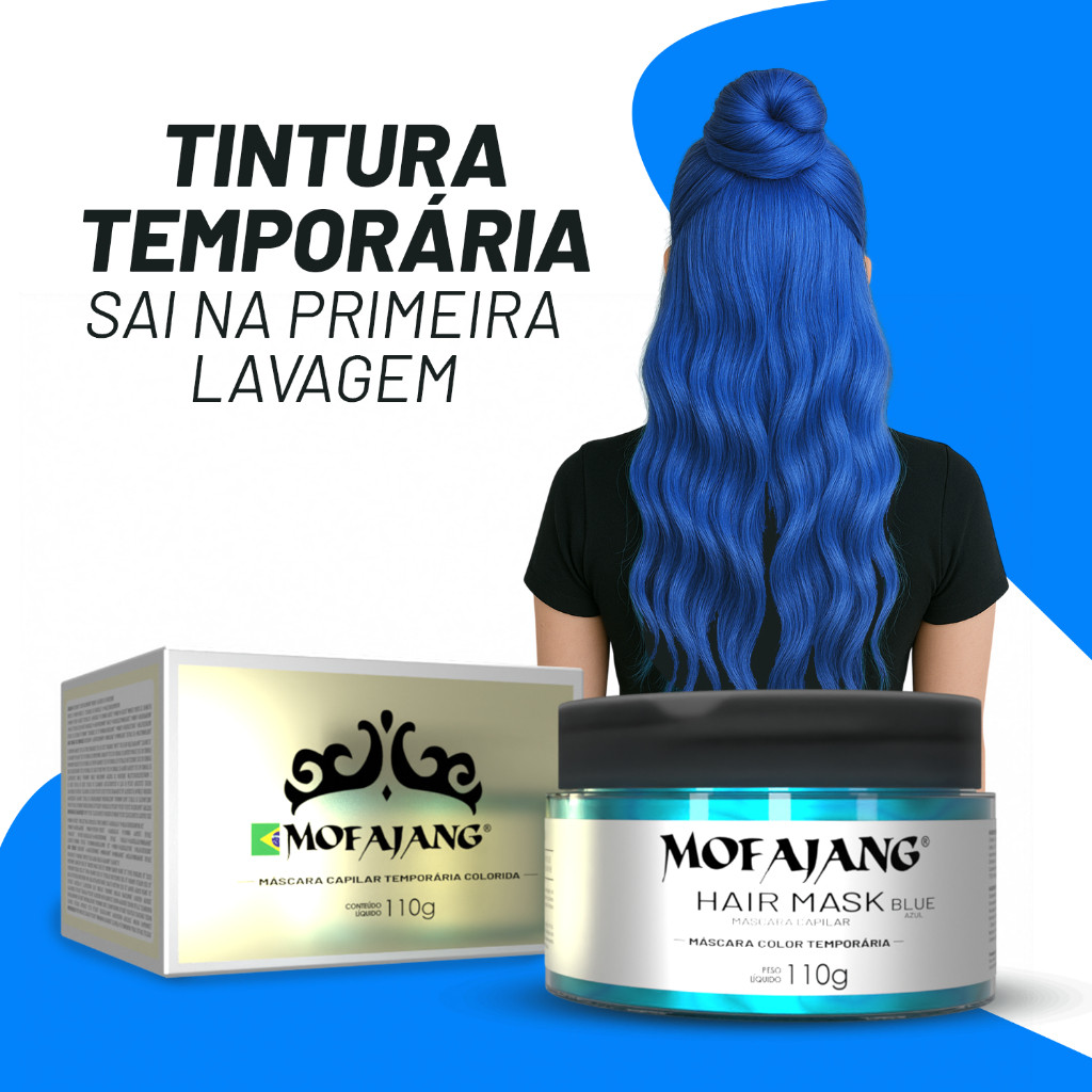 Mofajang Mascara De Coloracao Temporaria - Blue 110g