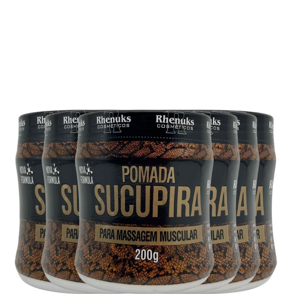 Rhenuks Cosméticos Kit 6 Cremes Sucupira 200g Para Massagem Corporal