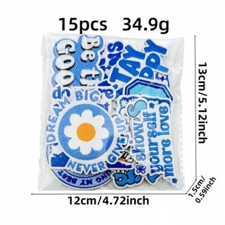 Emblema vulnerável bordado azul, patch de frase curta sem bordado, patch decorativo de reparo energético, patch termocol