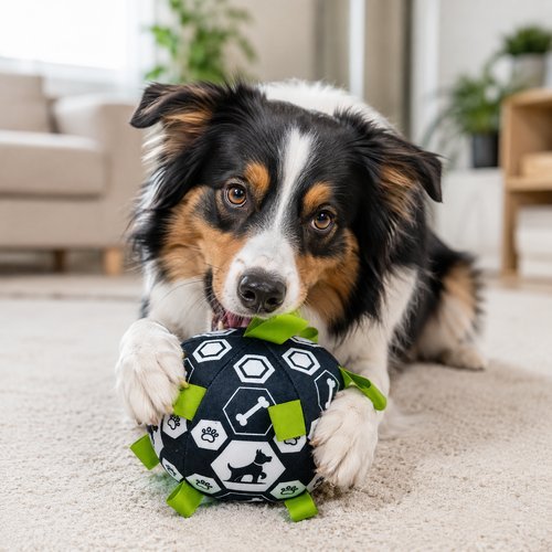 Bola Pelúcia Pet Interativa C/ Guizo Brinquedo Bola para Cachorro Macia Com som Sino