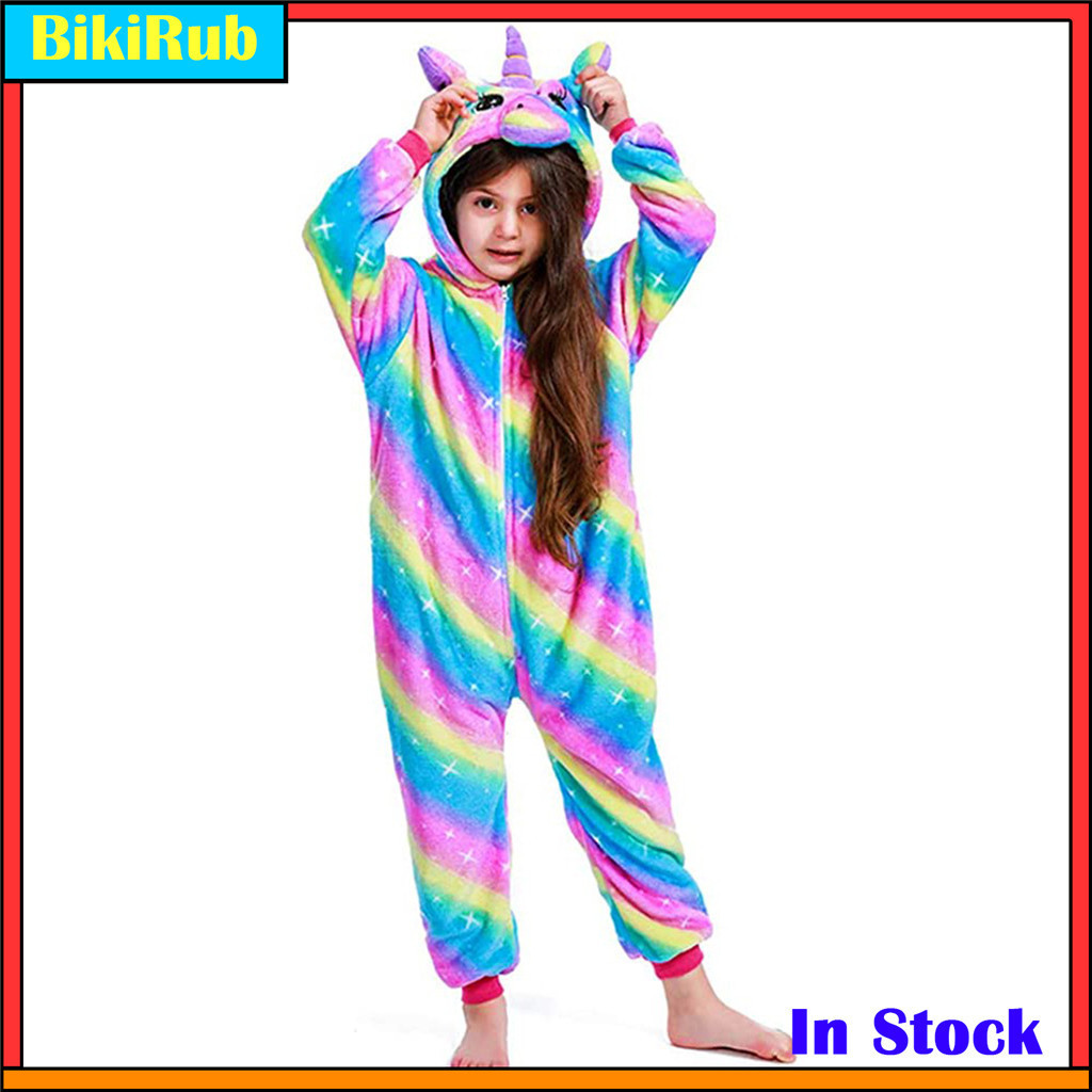 Pijama Infantil De Unicórnio Kigurumi De Natal , Macacão De Flanela Com Capuz Aconchegante , Fantasia De Cosplay De Anim