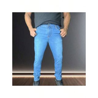 Calça Jeans 36-56 PLUS Preta media escura Masculina Laicra slim Básica Casual premium Direto Da Fábrica com elastano