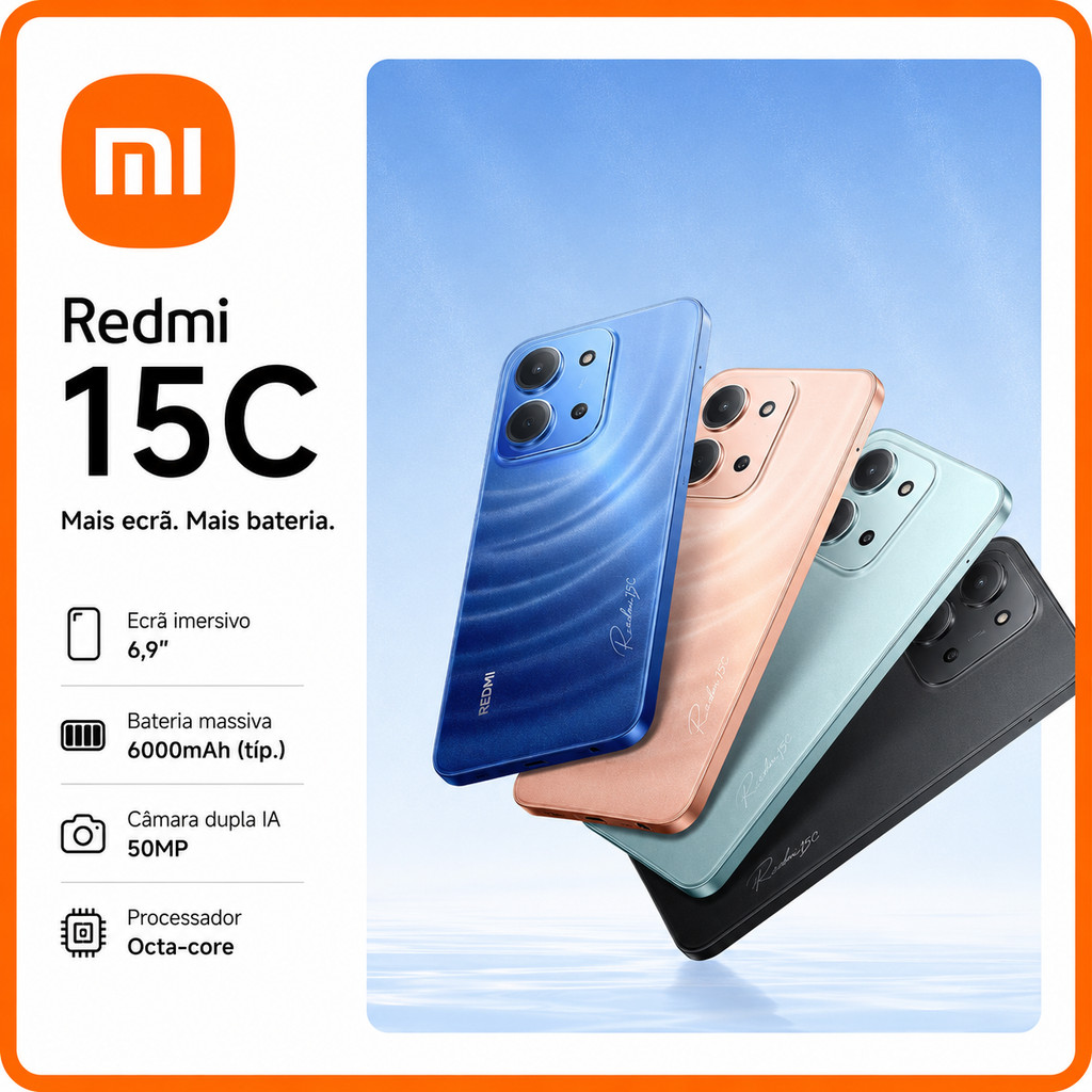 (Novo) Xiaomi Redmi 15C verde 8GB+256GB RAM,4GB+128GB RAM