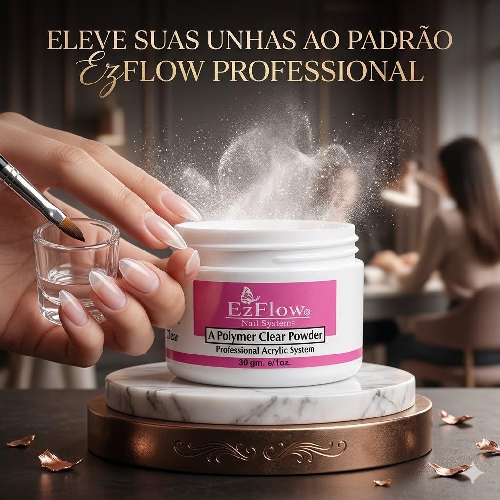 Kit 4 Pó Acrílico Ezflow 30g Porcelana Acrigel Unhas POLYGEL ACRIGEL
