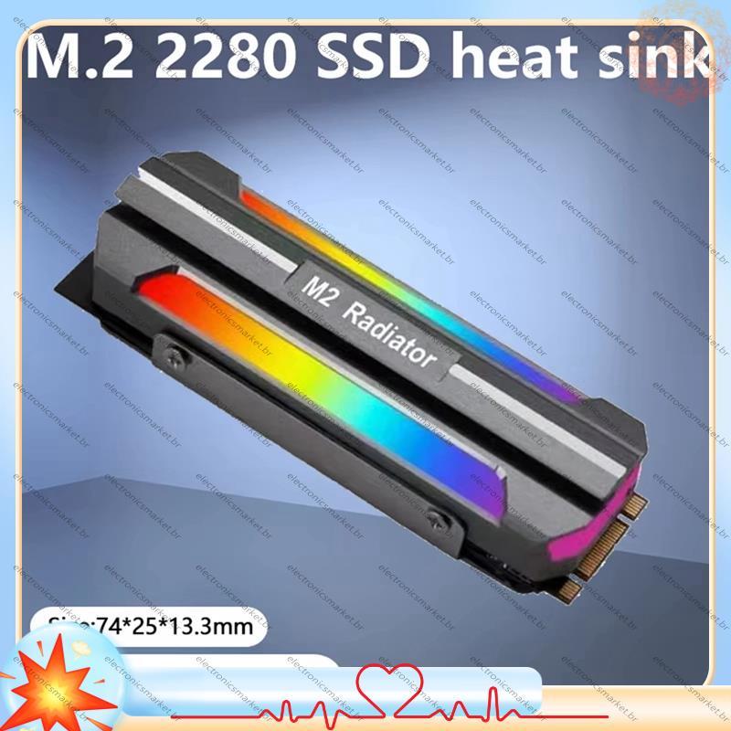 [Em Vendas E] M . 2 2280 SSD Dissipador De Calor SSD2280 Cooler ARGB Sincronização Efeito De Iluminação Nvme Radiador De