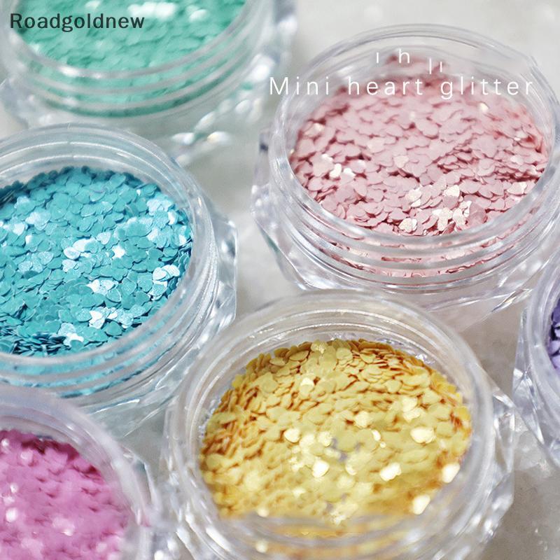 RGN 1 Jarra 1mm Mini Espumante Amor Prego Glitter Coração Decoração De Unhas Design De Salão De Beleza Acessórios Fofos