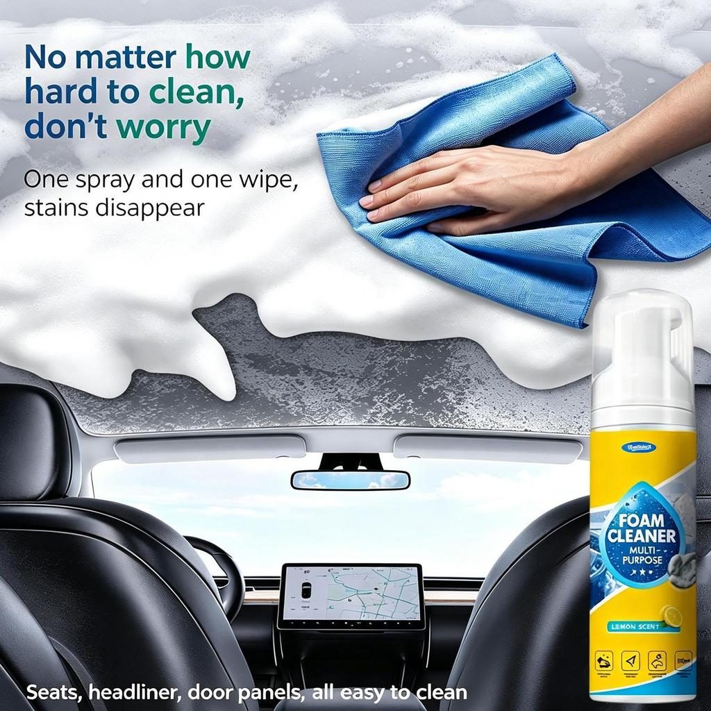 Limpador De Espuma Multiuso 60ml , Removedor Poderoso , Interior De Carro Para Veículo , Caminhão , Golfe , Garagem , Ca