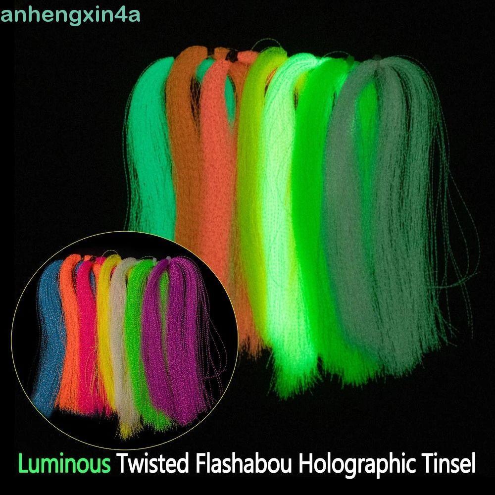 ANHENGXIN Isca Fazendo Material Pesca Com Mosca Amarrando Gancho Decoração Luminosa Sabiki Rigs Fly Fishing Tinsel