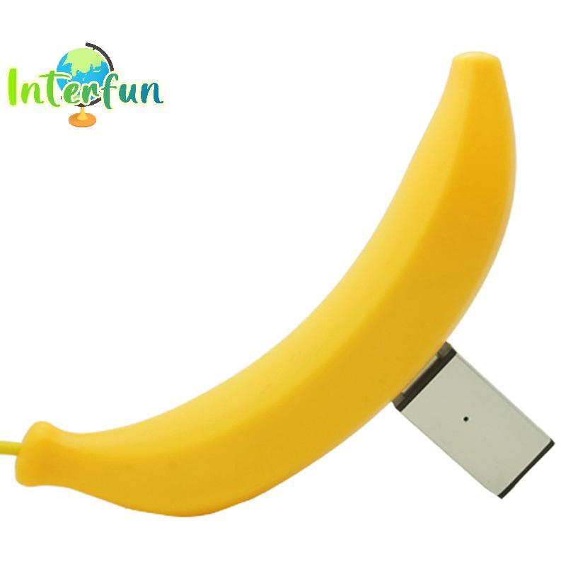 [InterfunB] Hub USB 2.0 Portas Multi Splitter Adaptador De Alimentação 4 Expansor Múltiplo Engraçado Formato De Banana P