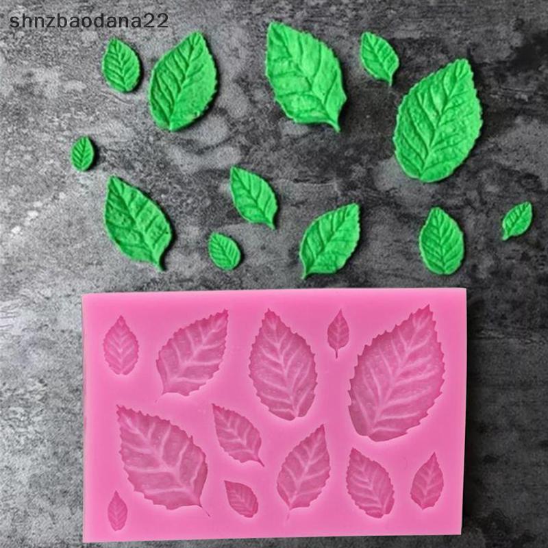 [Shnzd] Molde De Silicone De Folha De Rosa Folhas Fondant Ferramenta De Decoração De Bolo Faça Você Mesmo Doces Chocolat