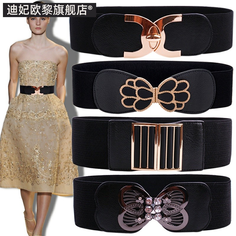 Cinto elástico feminino cintura elástica All-Match decorativo cinto largo com jaqueta vestido simples cinto elástico fem