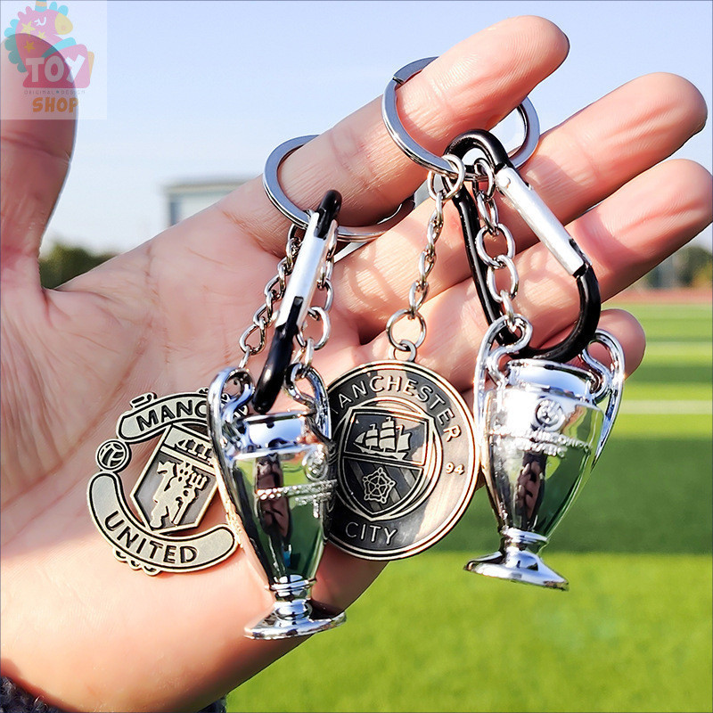 Chaveiro Criativo de Futebol, Chaveiro com Logo da Liga dos Campeões, Real Madrid, Barcelona, Manchester City, Pequeno P