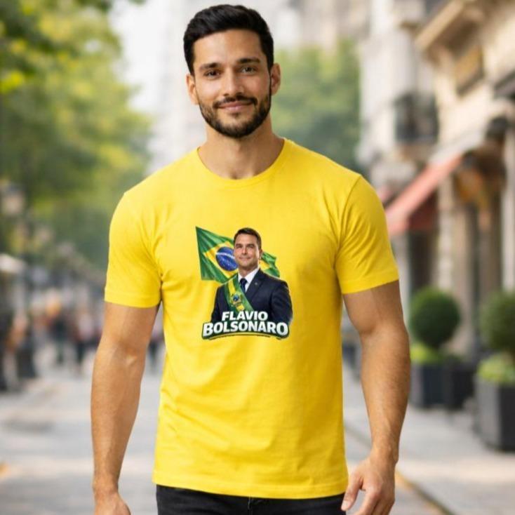 Camiseta Flavio Bolsonaro Brasil Camisa Bolsonaro Unissex 100% Algodão