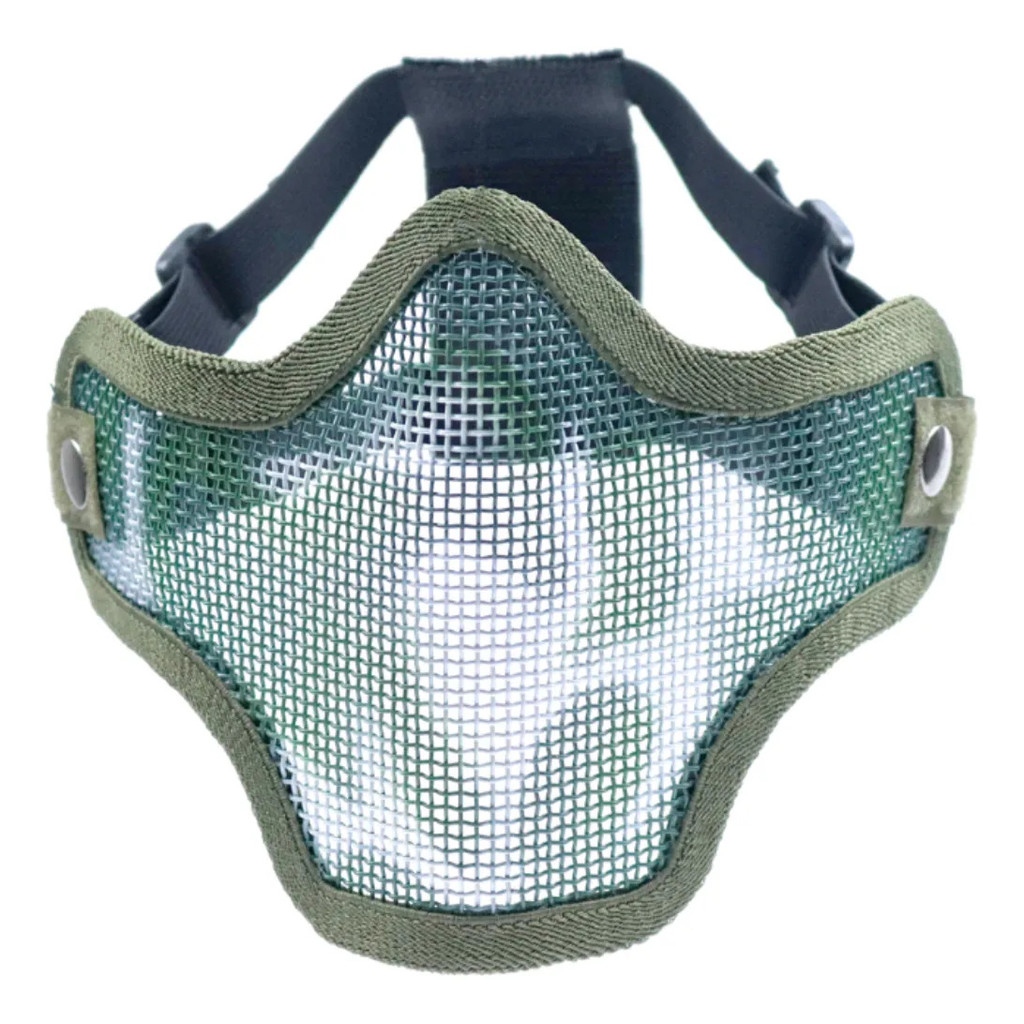 Máscara Telada Meia Face Verde Camuflado Proteção Airsoft Verde Lisa Unico