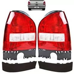 PAR Lanterna Traseira Gol G3 Cristal + Acabamento Inferior das Lanternas