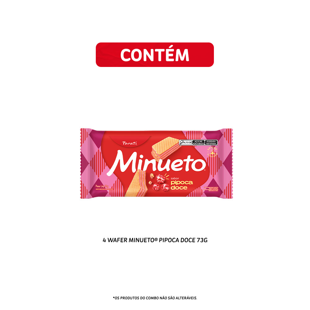 Combo Wafer Minueto Pipoca Doce 73g 4 unidades · foto 2