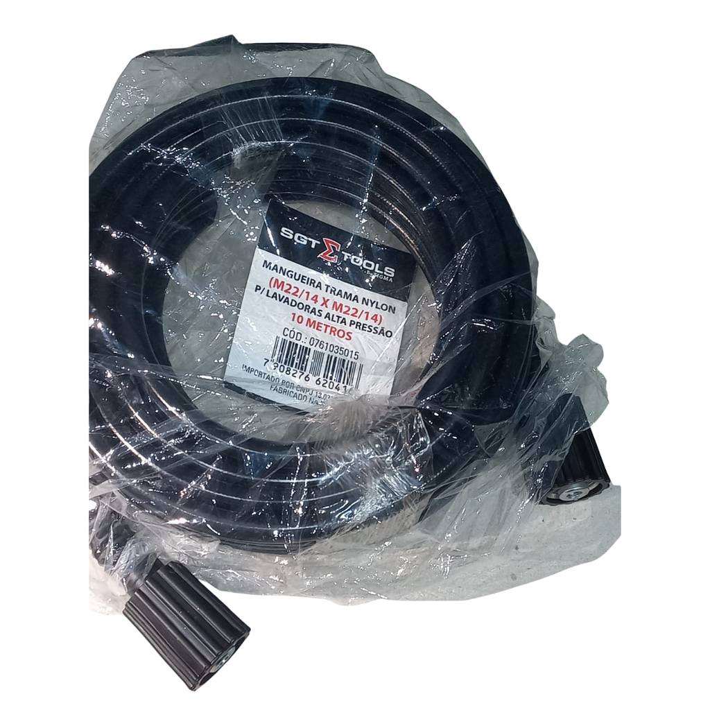 MANGUEIRA TRAMA NYLON (M22/14 X M22/14) P/ LAVADORAS ALTA PRESSAO - 10 METROS