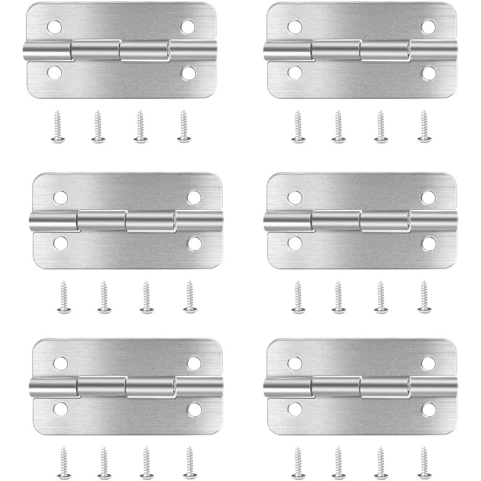 Conjunto de 6 dobradiças e parafusos de aço inoxidável para caixas térmicas, compatível com caixas térmicas estilo Igloo