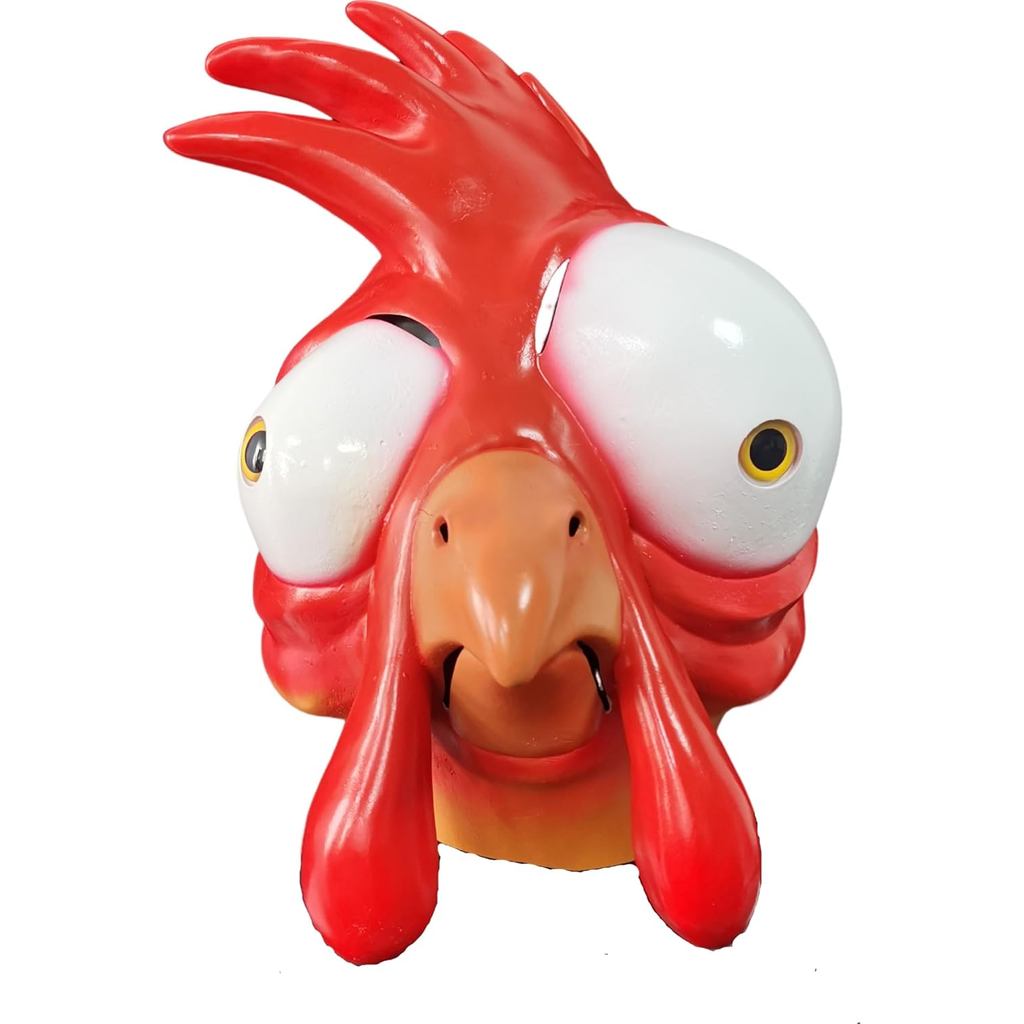 Máscara de Látex de Galo para Cosplay de Animal de Desenho Animado, Acessório de Fantasia de Halloween, Adulto