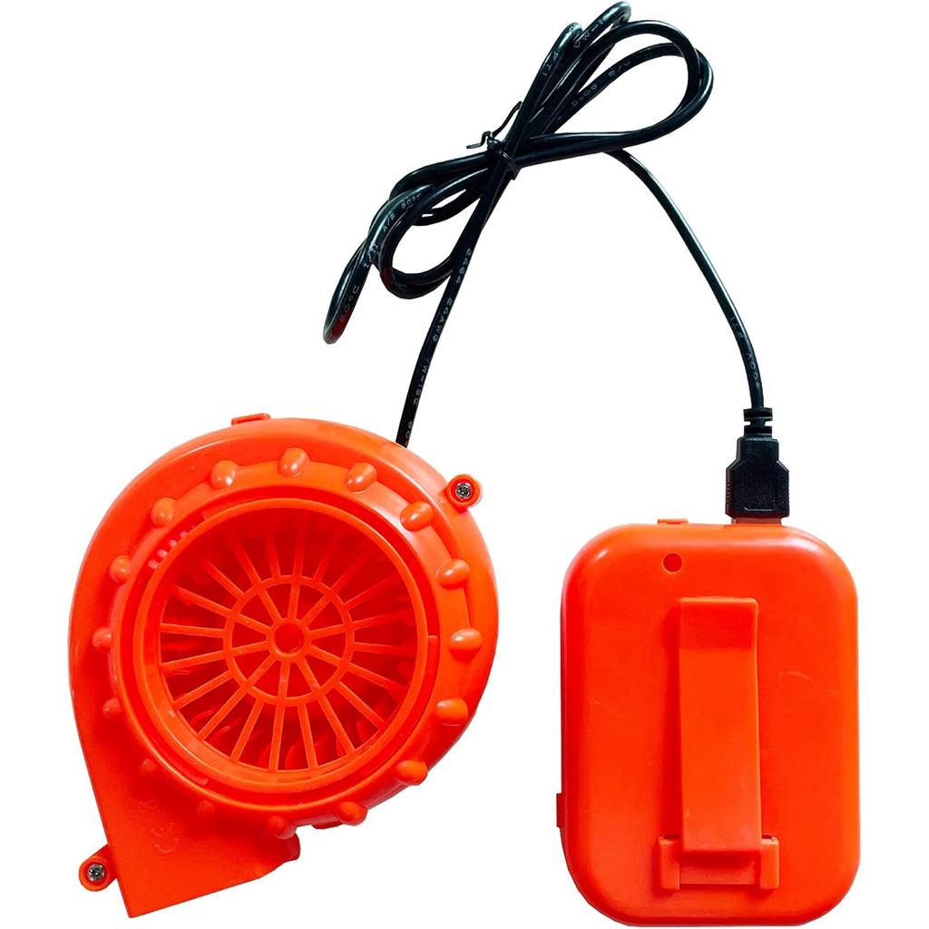 Ventilador Mini DALJIAFA Laranja para Fantasia de Dinossauro, Boneco, Cabeça de Mascote, Outras Fantasias Infláveis, Sup