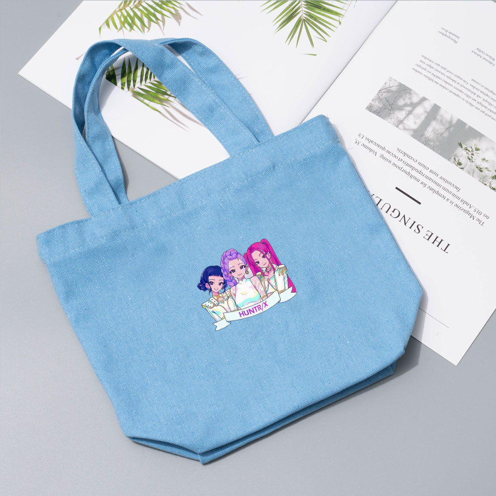 De demônio caçadores caçadores bolsa De lona dos desenhos animados bonito bolha estudante De um ombro pequeno saco cor v