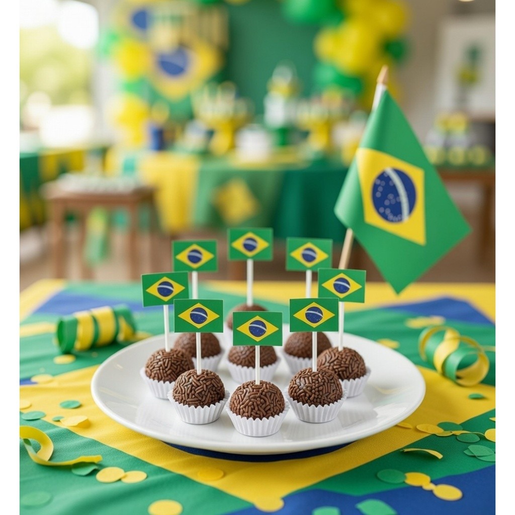 Topper topo para docinho Bandeira do Brasil - Copa do mundo 2026
