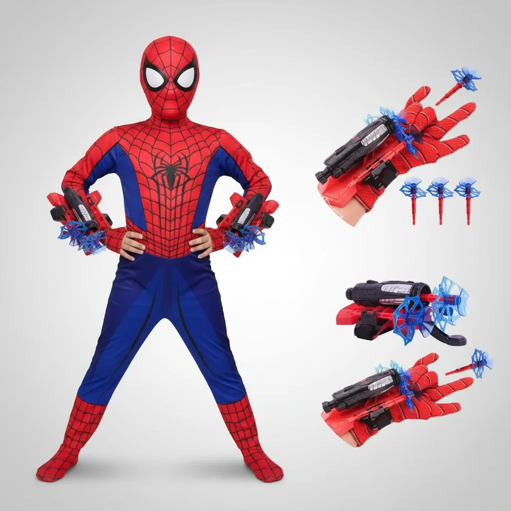 Fantasia NOVO FILME Homem Aranha um novo dia  cOM 2 luvas E mascara de pano 