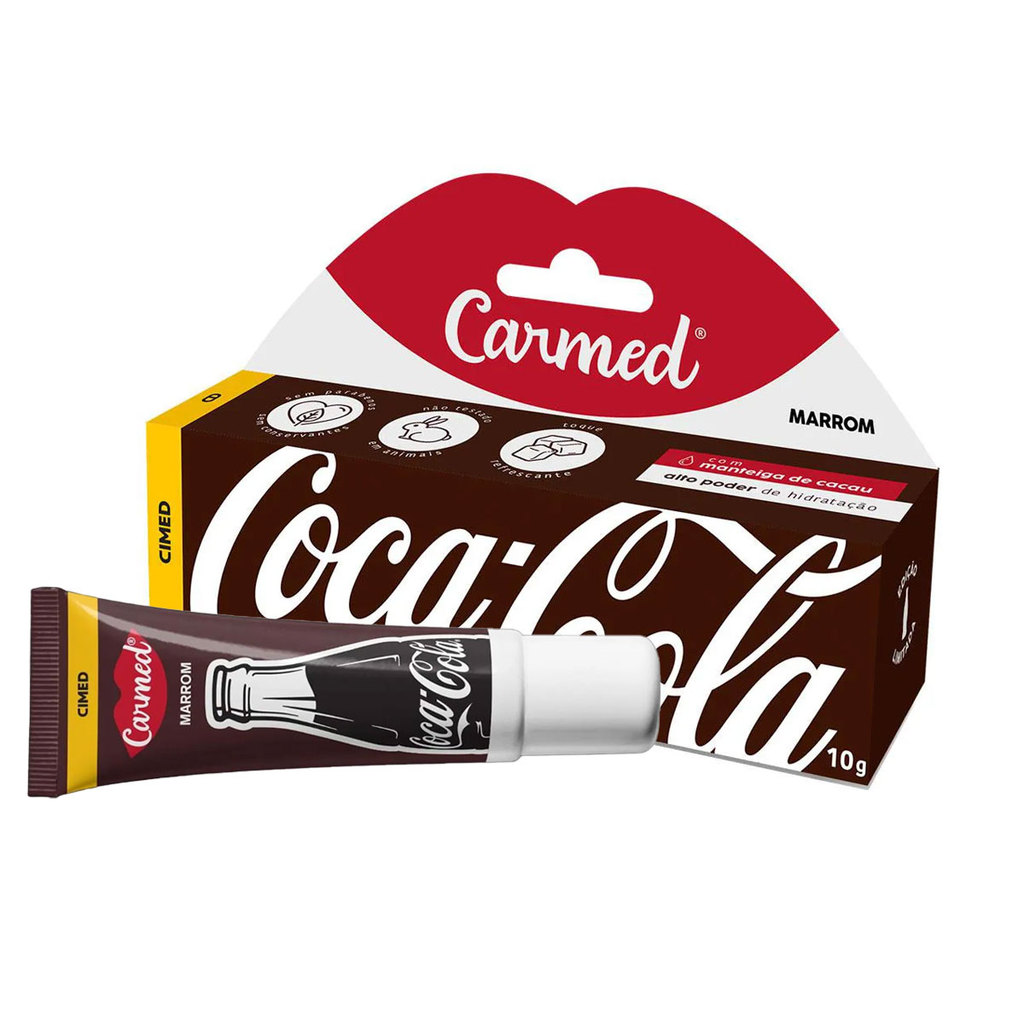 Hidratante labial Carmed Coca Cola Marrom 10g