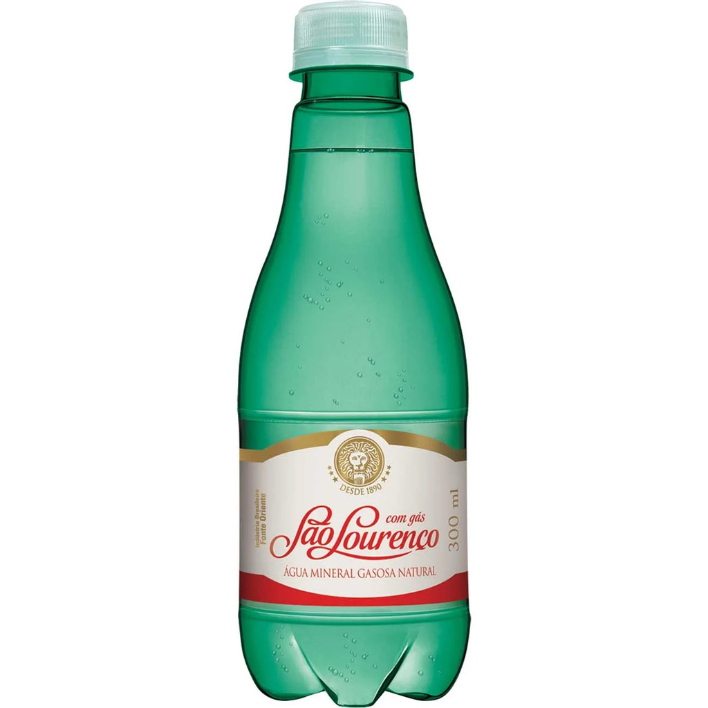 Água Mineral Goumet Natural Com Gás São Lourenço 300ml - Garrafa 12 uni e 24 uni