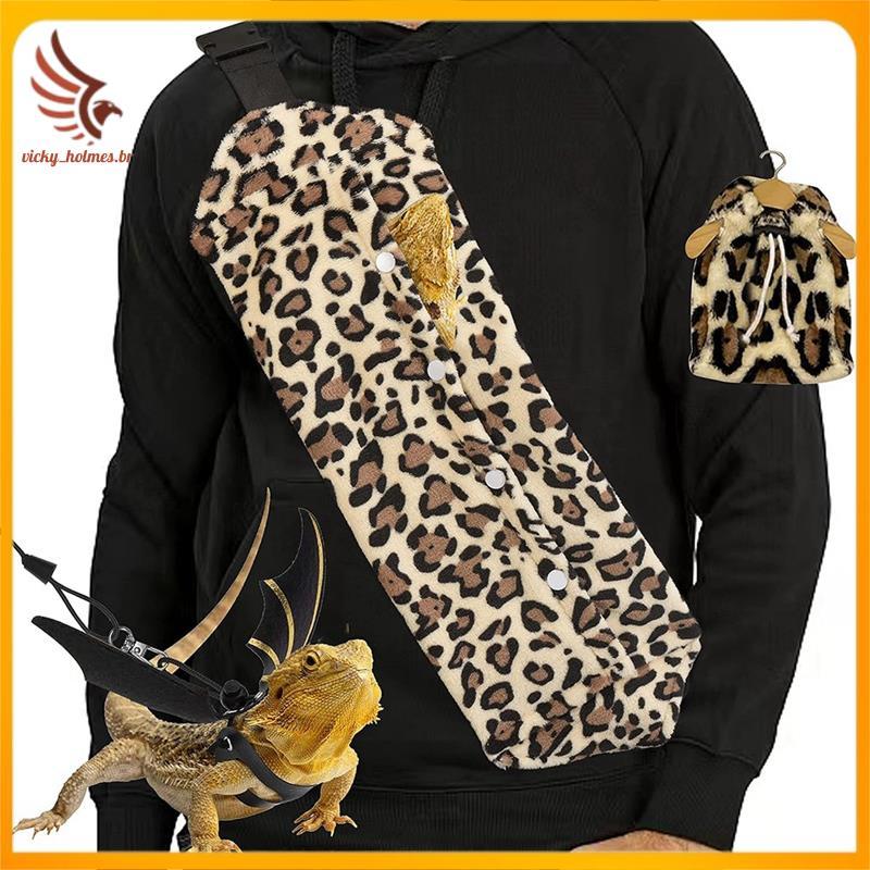 [vicky_holmes.br] Conjunto De Arnês E Trela De Dragão Barbudo Ajustável , Lagarto Transportador De Barba Com Asas De Cou