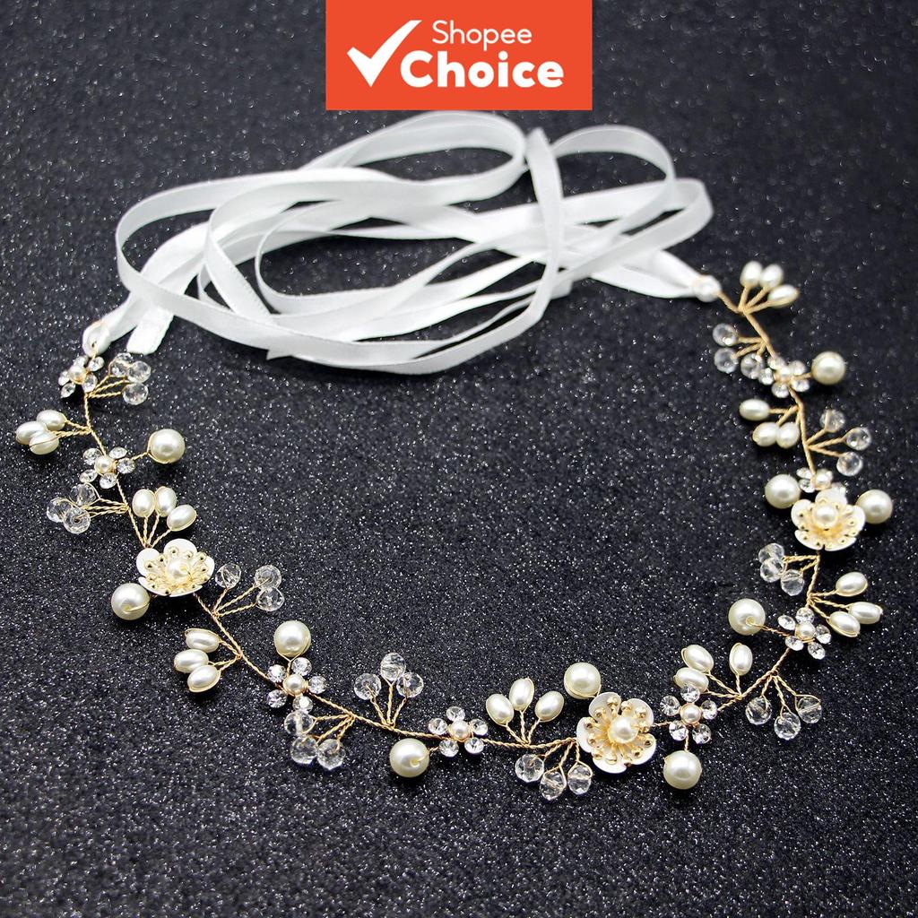 Acessórios de noiva, faixa de cabelo romântica de flores, feita à mão, com contas, cristais e pérolas, faixa de cabelo