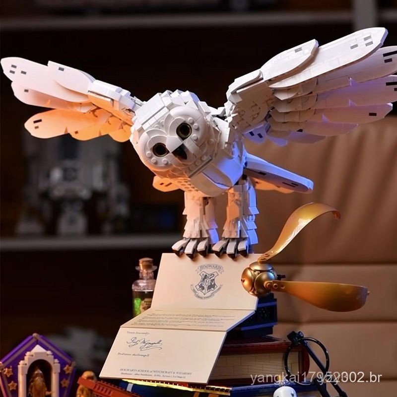 Coruja Hedwig de Harry Potter Compatível com Blocos de Montar Lego, Modelo de Montagem, Brinquedo Educativo para Homens