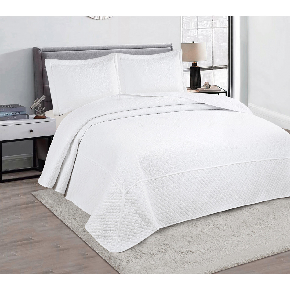 Cobre Leito Colcha Marseille Cama Casal 220x240 Hiper Percal Extra Soft 200 Fios Microfibra Kit 3 Peças