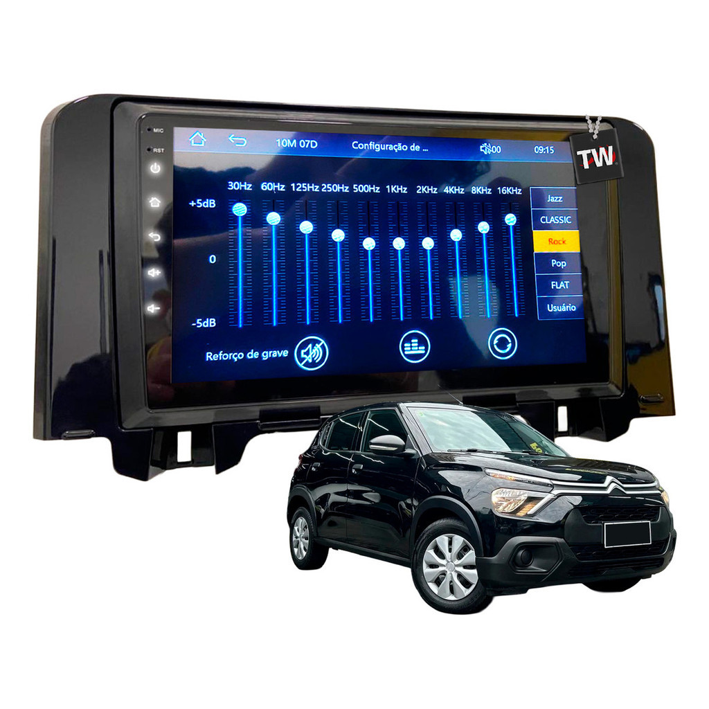 Kit Multimídia Mp10 Bt Musica Carplay Citroen C3 2023-26 9p