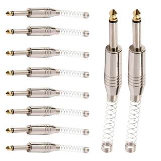Conector P10 Macho Linha Mono Com Mola E Ponta Gold Storm 10 Unidades