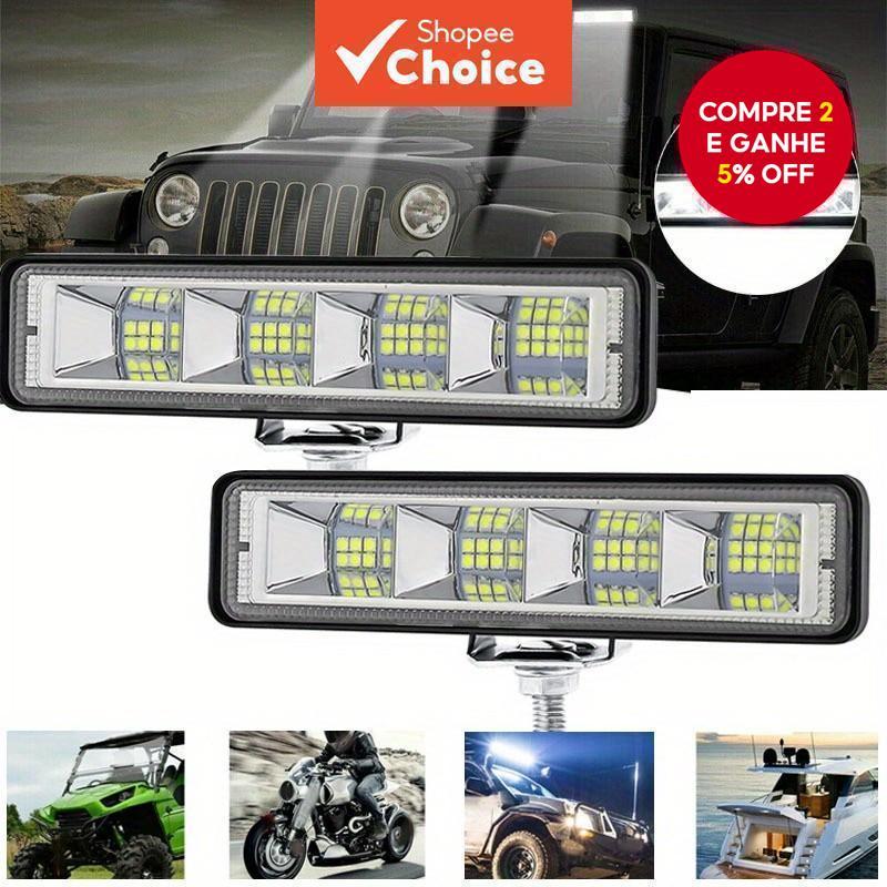 6inch/15.24cm Alumínio 24LED Barras de Luz para Automóveis: Iluminação de Manutenção e Auxiliares de Engenharia