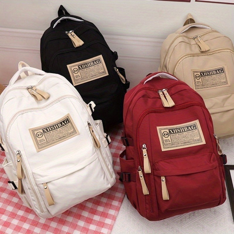 Mochila Feminina De Grande Capacidade Nylon Poliéster Forrada Alças Duplas Com Fechamento Em Zíper Ychen