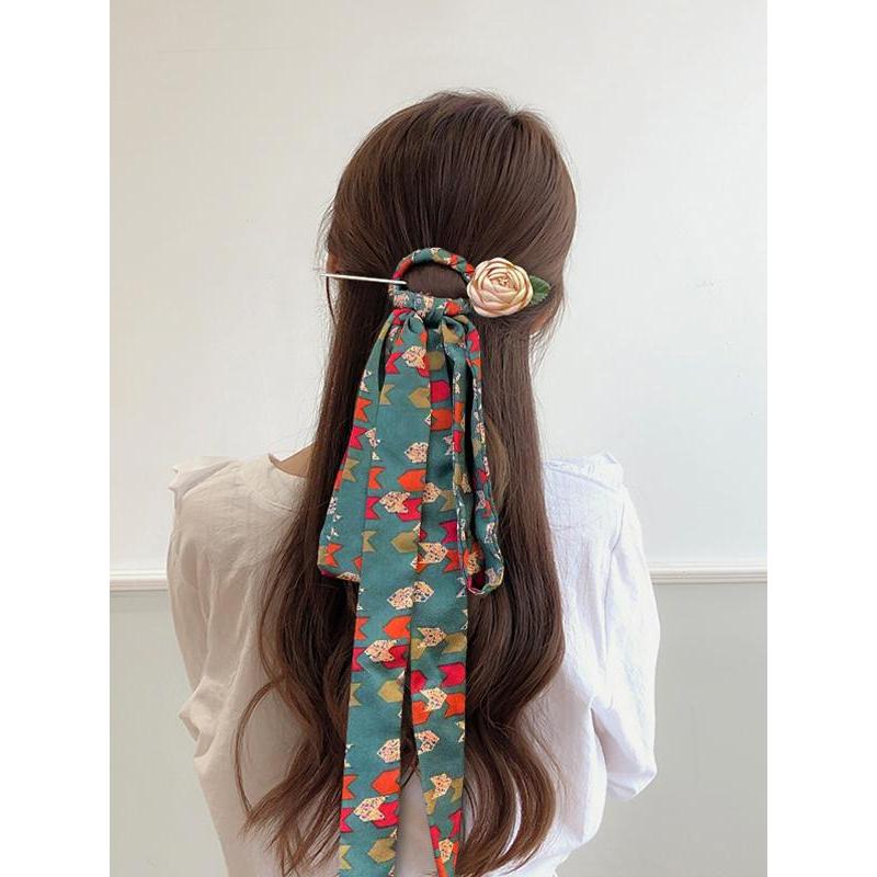 2025 novo estilo chinês estilo chinês hairpin passo agitando antigo hairpin faixa de cabelo feminino Streamer arco cocar