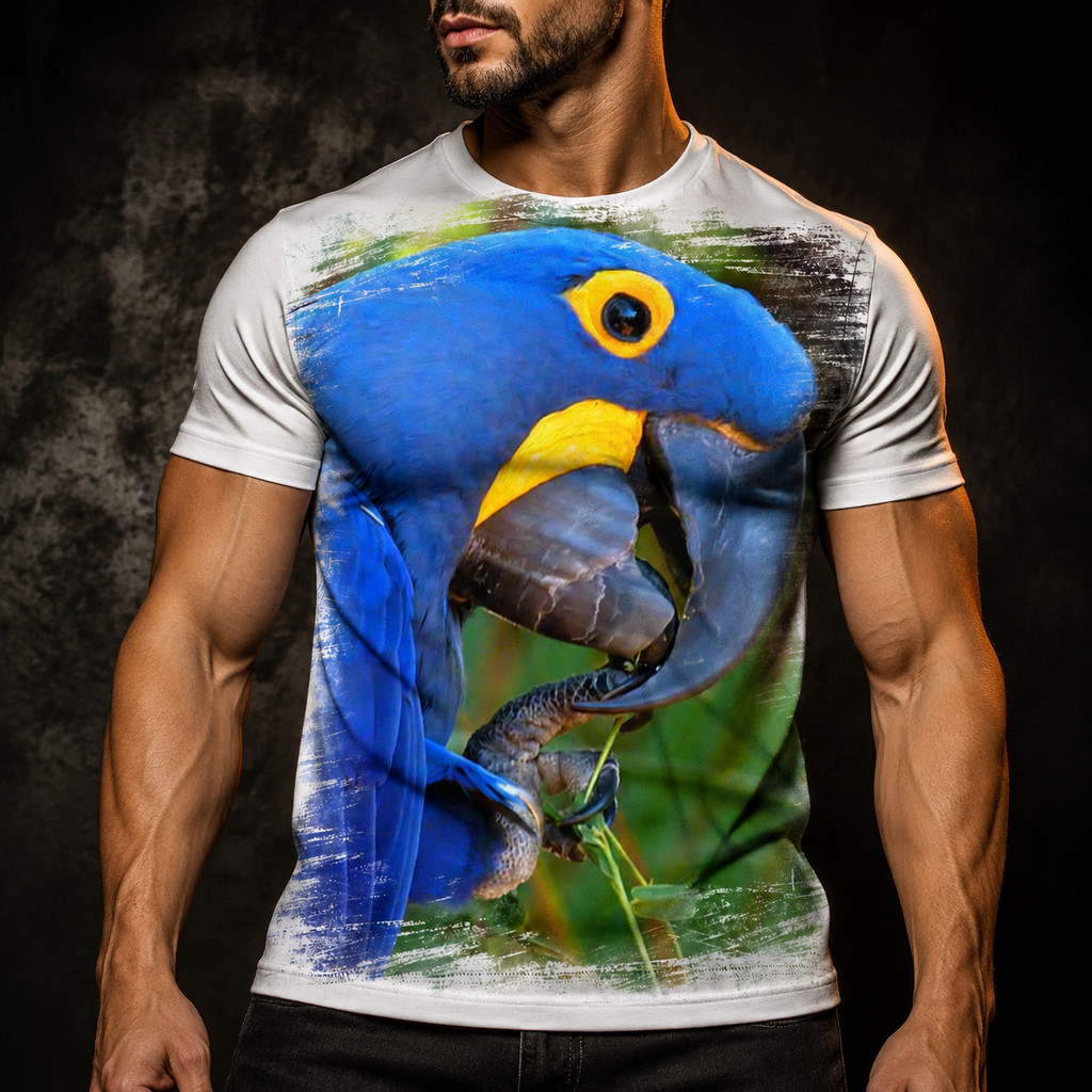 Camisa Camiseta Masculina Ave Pássaro Arara 6