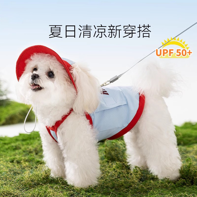 Primavera verão tração roupas legais filhote de cachorro roupas para cães Bichon Teddy Outing protetor solar colete de r