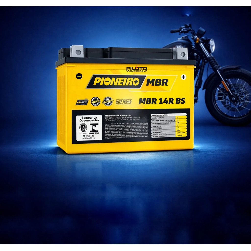 Bateria Pioneiro Moto Mbr 14rbs 13ah Hd Sportster 883