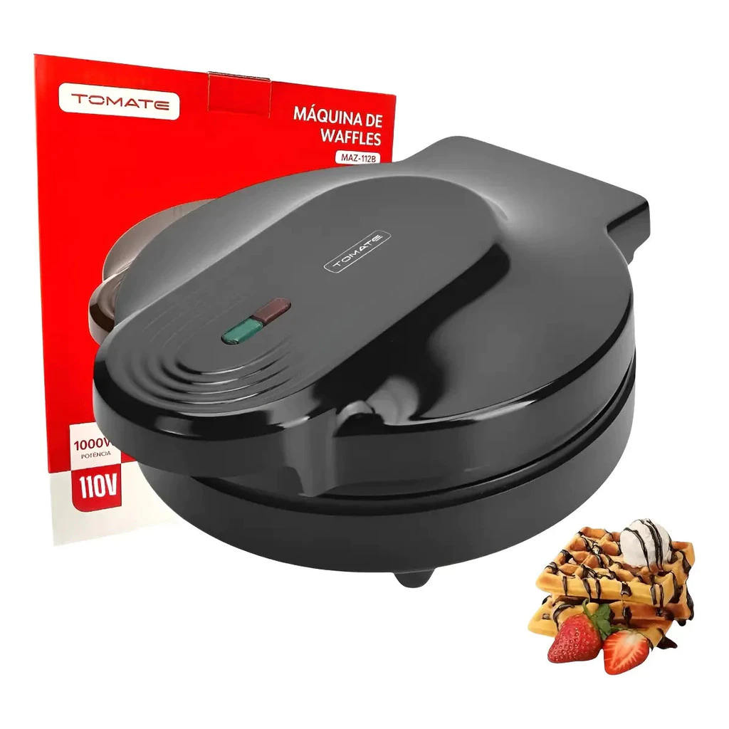 Máquina De Fazer Waffle Panqueca Elétrica Waffleira 1000w