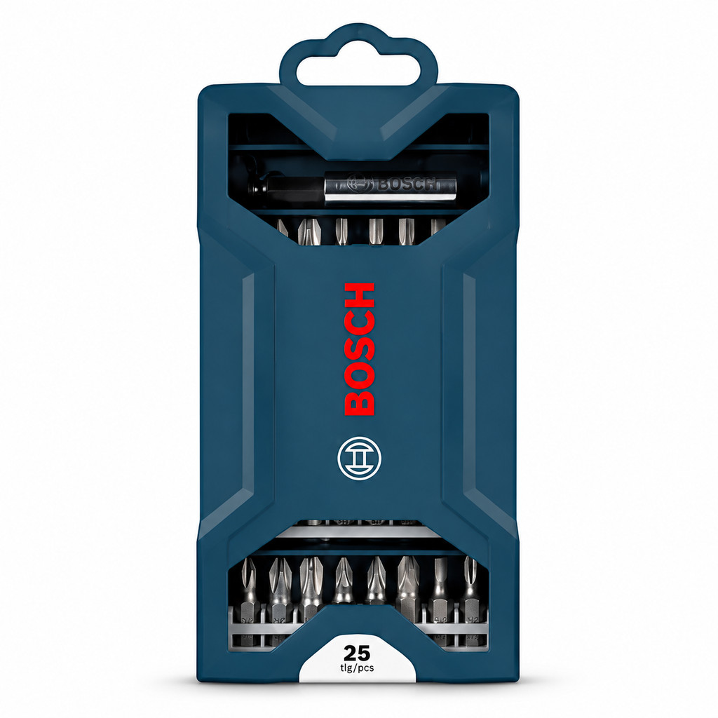 Kit Bits Bosch Mini X-Line com 25pç Phillips Fenda PoziDriv Allen Torx