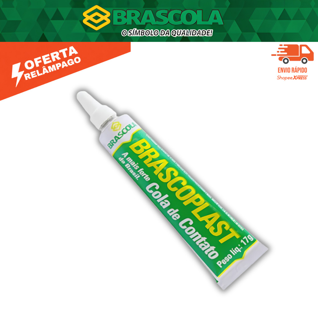 Imagem Cola De Sapateiro Brascoplast 17g Adesivo Contato Couro EVA Madeira Artesanato Reparos Forte