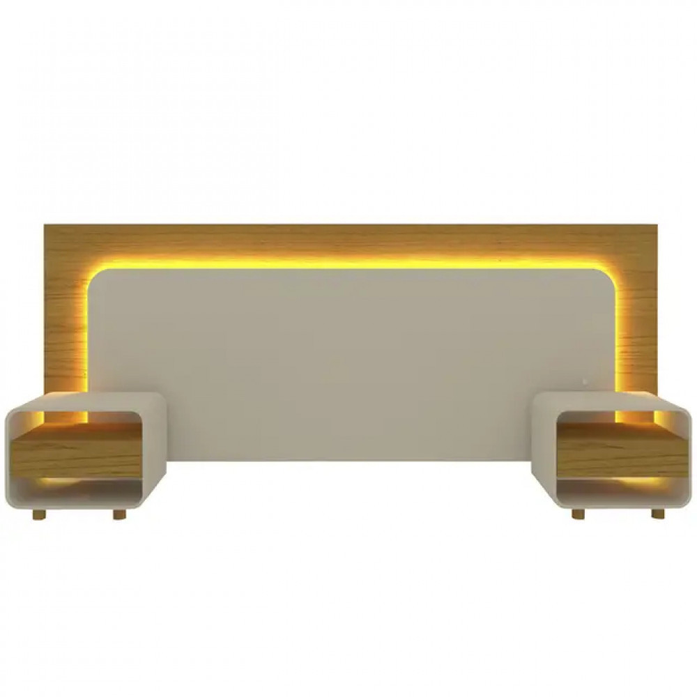 Cabeceira Casal Extensível Innova até 195cm Com Mesa De Cabeceira Gelius