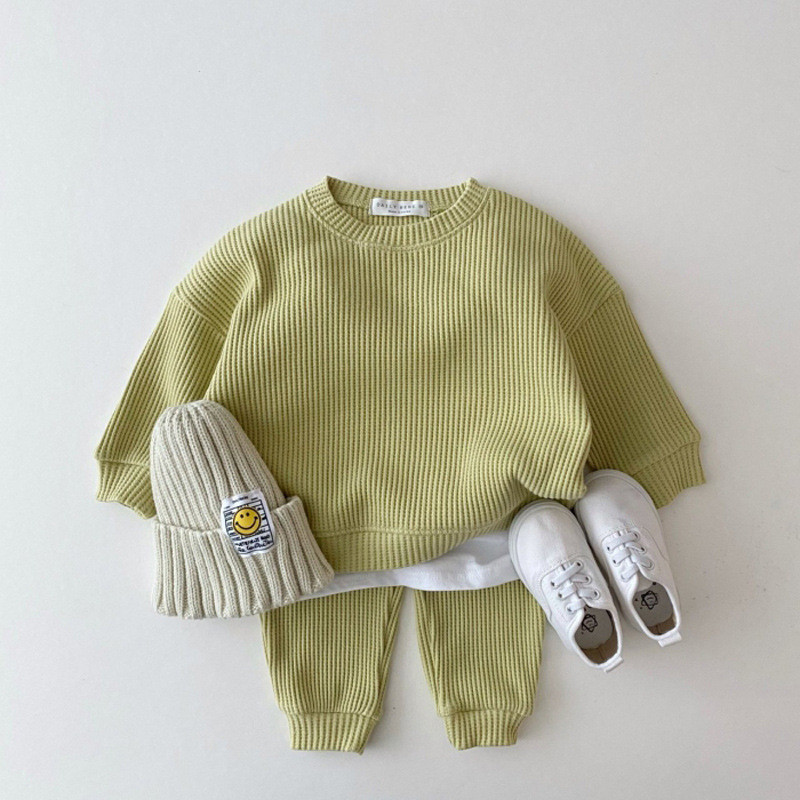 Crianças versão coreana solto Casual terno masculino feminino bebê moda manga comprida terno de duas peças bebê All-Matc