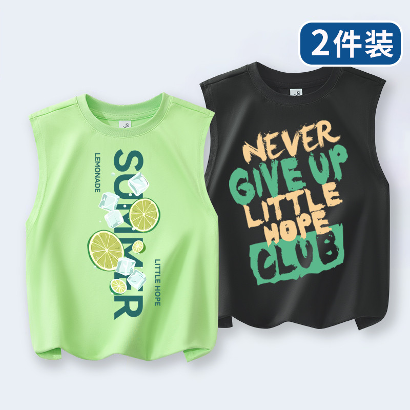 Meninos meninas crianças colete 2026 meninos puro algodão exterior usar sem mangas camiseta médio grande crianças roupas